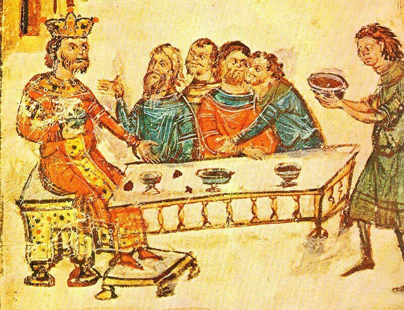 Кан Крум пирува след победата над император Никифор. Public Domain