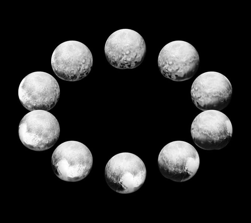 НАСА публикува изображения на фазите на въртене на Плутон и