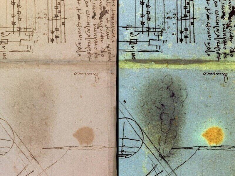 Учени са успели да разгледат скица в бележник на Леонардо