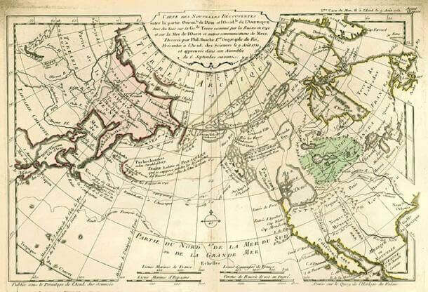 Световна карта на Филип Буше, 1753 г. Public Domain