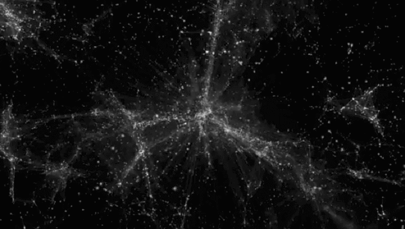 Поставена в най голям мащаб нашата Вселена е мрежа от галактики