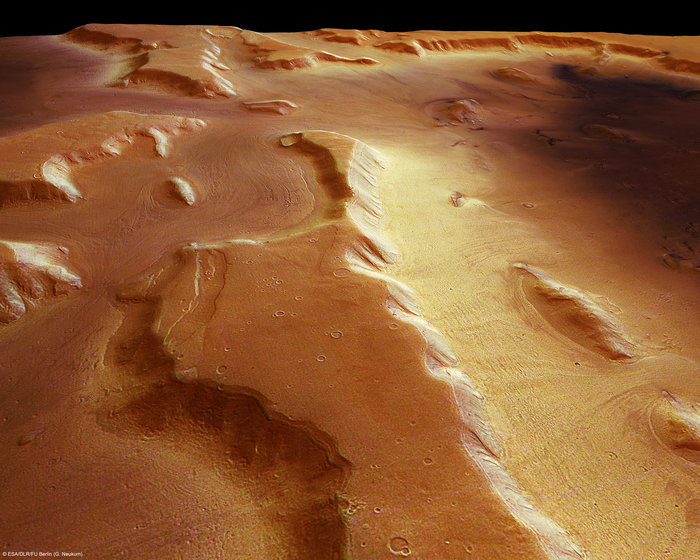 Регионът Deuteronilus Mensae в северното полукълбо на Марс може да
