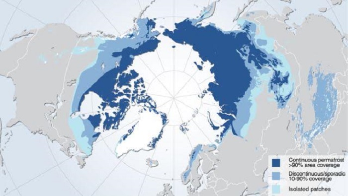 Замръзналата земя покрива почти една четвърт от сушата в Северното