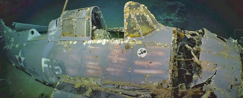Останките на USS Lexington самолетоносач потопен от японците през Втората