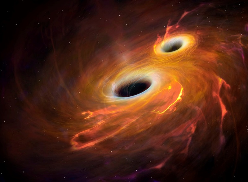 Преди милиони години две черни дупки се сблъскват за да